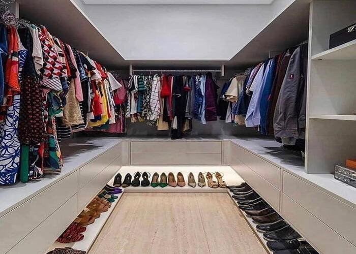 تصميم غرف ملابس مفتوحة